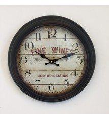 NiceTime Wandklok Fine Wines industrieel retro vintage