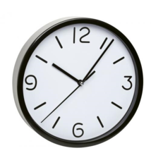 TFA Wandklok zwart modern design