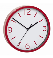 TFA Wandklok rood modern design