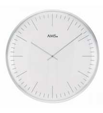 AMS Wandklok Wit en Metaal Modern Design