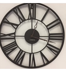 ChantalBrandO Wandklok metalen wiel retro bruin 37