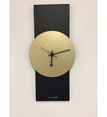 ChantalBrandO Wandklok Black Line & Gold Modern Design RVS