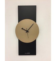 ChantalBrandO Wandklok Black-Line & Camel Beige Modern Design RVS