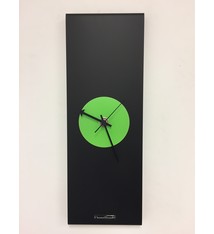 ChantalBrandO Wandklok Black-Line & GREEN Modern Design RVS