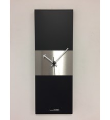 ChantalBrandO Wandklok Black-Line & Silver Stripe Modern Design RVS