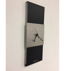 ChantalBrandO Wandklok Black-Line & Silver Square Modern Design