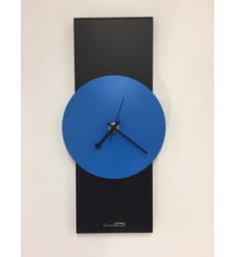 ChantalBrandO Wandklok Black-Line & Blue Modern Design RVS