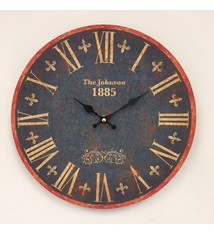 Saramax Wandklok Blue Bayou - Fleur de Lis Design