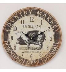 Saramax Wandklok Bacon & Ham Retro Vintage Design