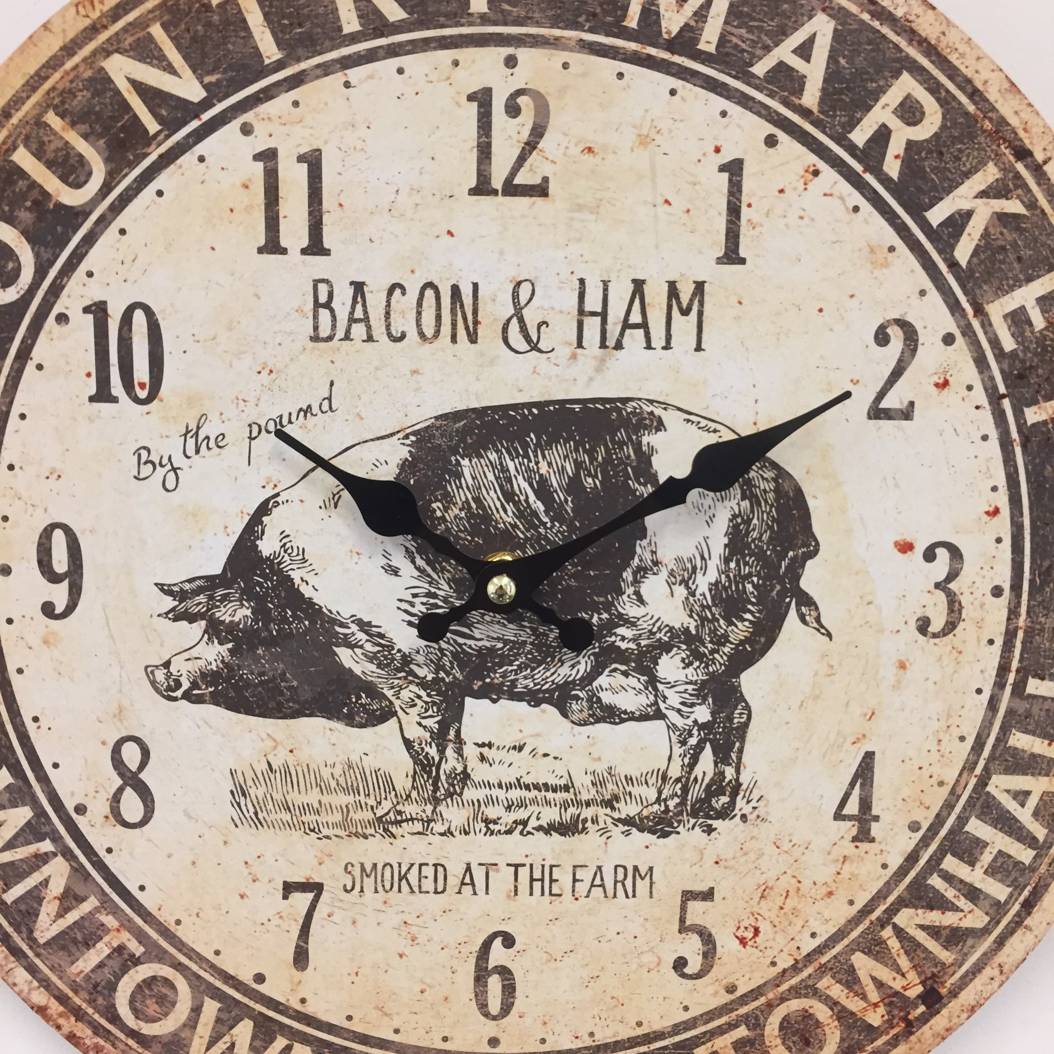 Saramax Wandklok Bacon & Ham Retro Vintage Design