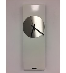 Wandklok LaBrand Export Line WHITE & SILVER Modern Dutch Design