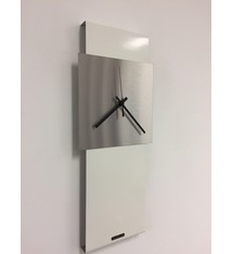 ChantalBrandO Wandklok LaBrand Export Line White & Silver Modern Dutch Design