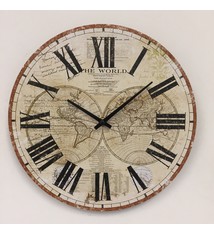 Wandklok wereld retro design