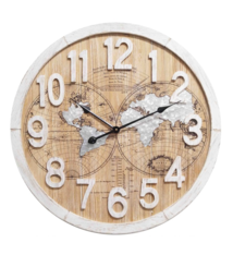 NiceTime Wandklok World WOOD Modern Industrieel Design