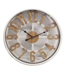 Saramax Wandklok WOODZ WHITE Modern Industrieel Design