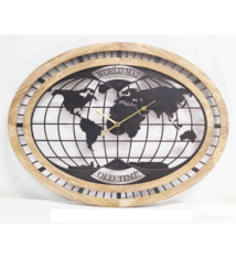 ChantalBrandO Wandklok World Map Modern Industrieel Design