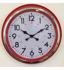 NiceTime Wandklok RAVENNA Rood modern industrieel design