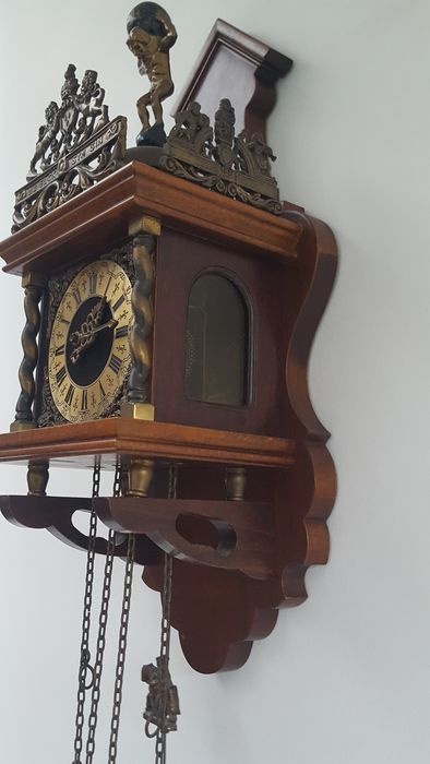 Zaanse wandklok eiken hout