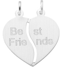Hanger Hart  BEST FRIENDS  Breekschakelaar zilver