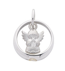 DOOP HANGER ENGEL zilver met zirkonia steen
