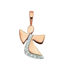 Hanger Engel Rood metaal Zirkonia