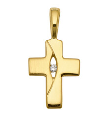 Mooi kruisje voor aan hanger met Zirkonia