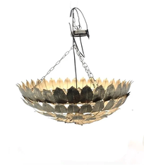 Golden hanging lamp with leaves