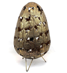 Dull gold lamp with leaves