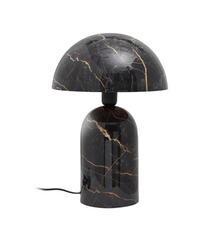 Glazed Black Marble Mushroom Lamp