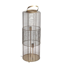 Brass Antique Cilinder GridLamp two Fitting