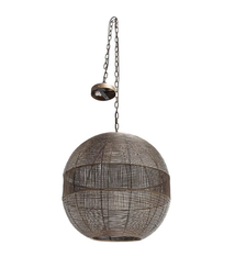 Hanging Gridball Lamp Brass Antique