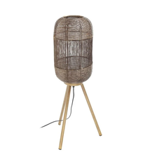 Brass Antique Gridcilinder Floorlamp