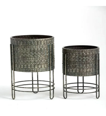 Set 2 AZTEC potten in frame