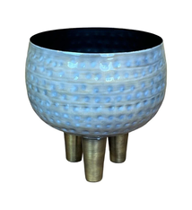 3legs low pot white enamel