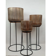 Set of 3 Copper Look Plantpots