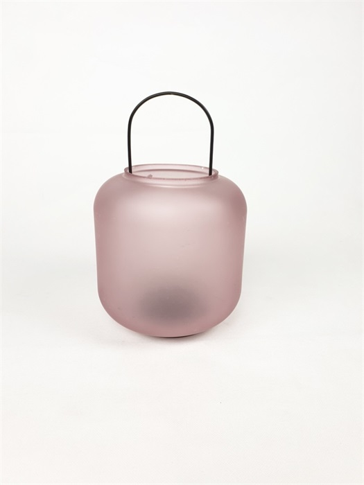 Glass Lantern Soft Pink