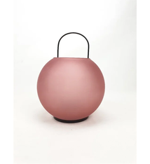 Glass Lantern 18x27cm Soft Pink