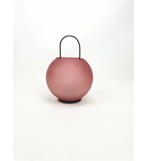 Glass Lantern 15x21.5cm Soft Pink