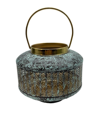 Lantern Polla Shiny Brass Patina