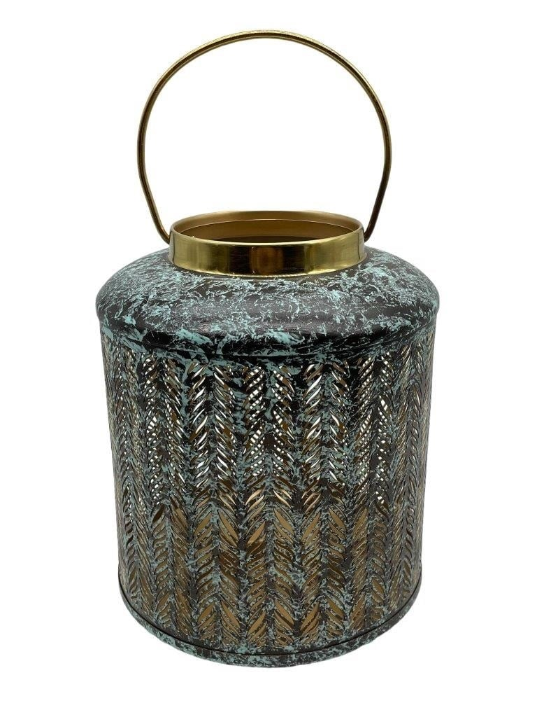 Lantern Polla Shiny Brass Patina