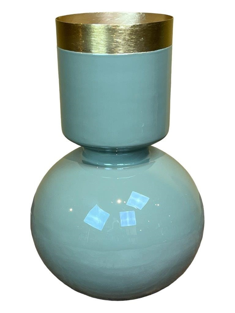 Ball/Cil Vase Mint Blue enamel