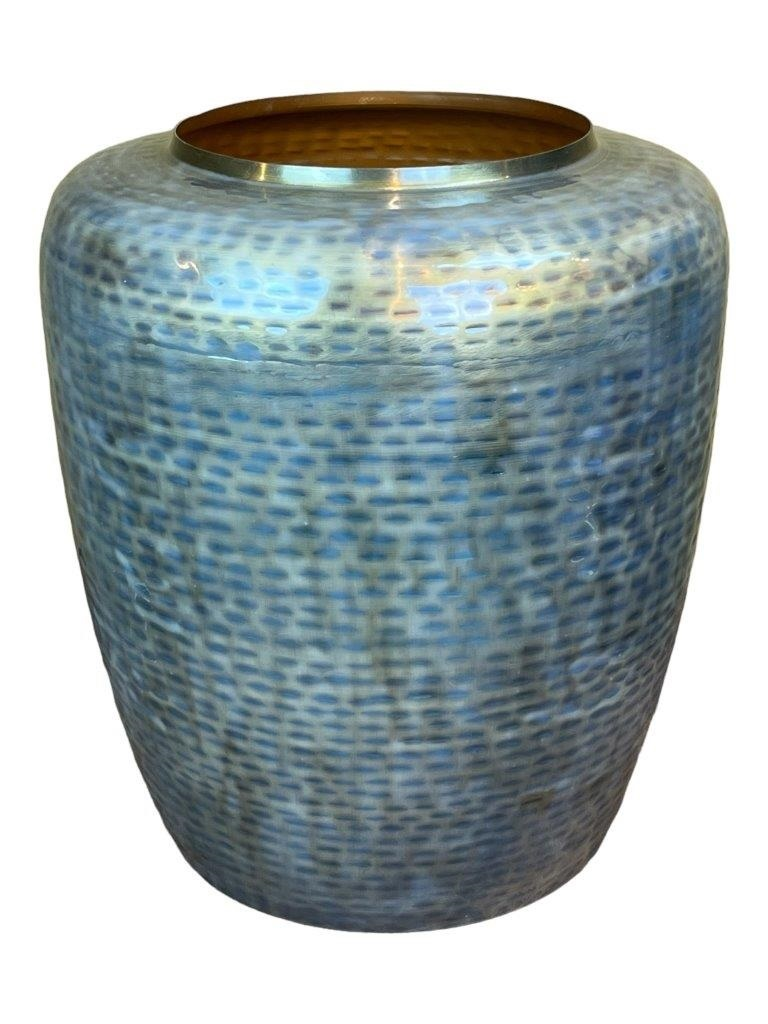 Hammered Jar transparant white enamel