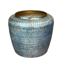 Hammered Jar transparant white enamel