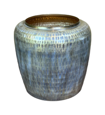 Hammered Jar transparant white enamel