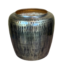 Hammered Jar antiq brass enamel