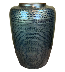 Hammered Jar antiq brass enamel
