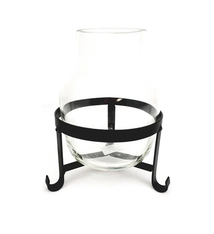 Clear Glass vase on iron holder