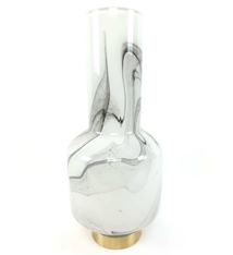Glass Pipe Vase Metal Base Marble