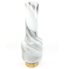 Glass Pipe Vase Metal Base Marble