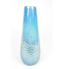 Glass Vase Tube pearly blue